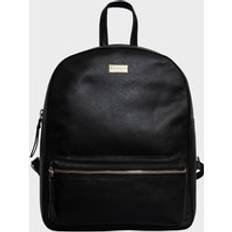 EDEN' Full Grain Small Leather Zip Top Backpack Black One Size