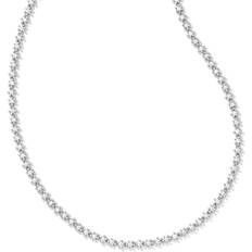 Silver Plated Necklaces Kendra Scott Nydia Silver Strand Necklace in White Crystal Crystal/Metal Rhodium OS