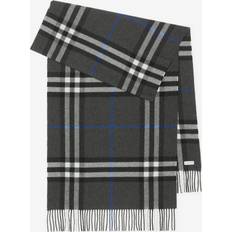 Burberry Grey Scarfs Burberry Wide Check Cashmere Scarf Dark Charcoal