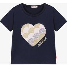 BillieBlush Girls Navy Blue Cotton Heart T-Shirt