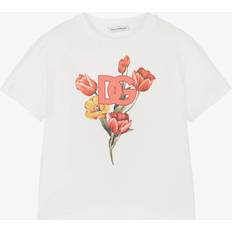 Dolce & Gabbana Girls White Cotton Dg Tulip T-Shirt