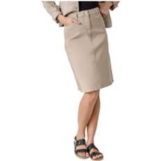 Roman Cotton Denim Stretch Skirt Natural