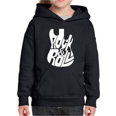 Hoodies LA Pop Art Girls Rock And Roll Guitar Word Hooded Sweatshirt Black