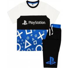 White Pyjamases PlayStation Boys Logo Pyjama Set - White/Blue