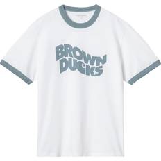 Carhartt Marron T-shirts Carhartt Brown Ducks Ringer T-S - White/Dusty Ice