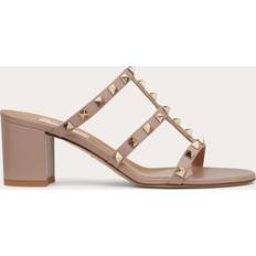 Cuero Sandalias Valentino Garavani Rockstud Calfskin Leather Slide Sandal 60 mm