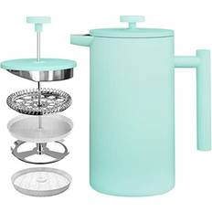 KICHLY Cafetiere 8 Cup Steel French Press Coffee