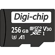 Digi-Chip 256 GB Micro SD-minneskort för Samsung Galaxy A35, A55, M15, F15, M35, M55, C55, F55 mobiltelefoner klass 10 UHS-1 MicroSD