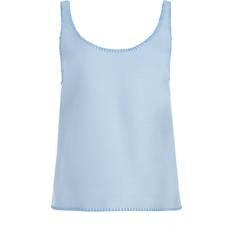 Blåa Linnen Gabriela Hearst Silk And Wool Tank Top - Blue