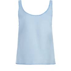 Wool Tank Tops Gabriela Hearst Tank Top in Stone Blue Silk Virgin Wool