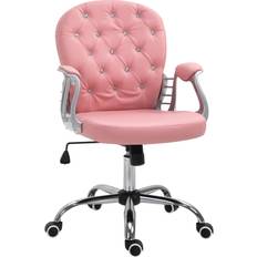 Pink Office Chairs Vinsetto PU Diamante 360 Office Chair