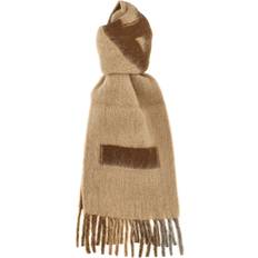 Écharpes Marni Logo And Stripes Wool Mohair Scarf 'Nomad' - Tan