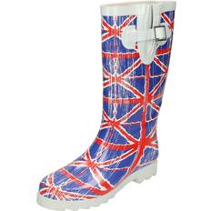 Multicoloured - Women Wellingtons Spot On UK 3, Multi Ladies British Flag Design Wellington Boots Multicoloured