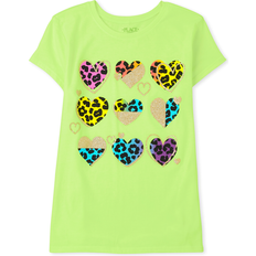 The Children's Place Leopard Tops Children's Clothing The Children's Place Girls Leopard Heart Graphic T-Shirt S/d Nn Sweetlim Cotton/Polyester