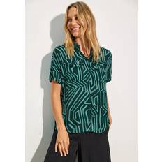 Blusen Cecil Damen B344907 Bedruckte Bluse mit Taschen, fir Green