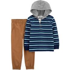 Other Sets Carter's Toddler Striped Hooded Tee & Canvas Pant Set 2-piece - Blue