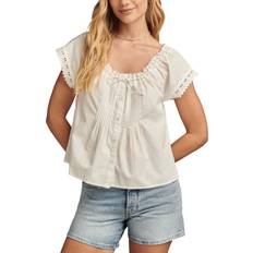 Lucky Brand Women Blouses Lucky Brand Eyelet Trim Pintuck Button-Up Top