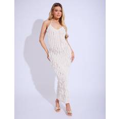 Public Desire Ruffle Detail Halter Neck Maxi Dress Cream cream