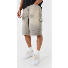 Vaatteet boohooMAN Rigid Carpenter Tinted Denim Jorts - Ecru