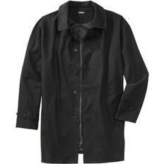 6XL - Men Coats KingSize Big & Tall Water-Resistant Trench Coat Black 3X