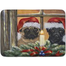 19 Pug Christmas Anticipation Machine Washable Memory Foam Mat
