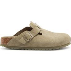 Birkenstock Boston Suede Sliders Taupe