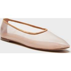 Staud Beige Alba Ballerina Flats PORM Porcini Mesh IT