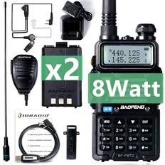 Walkie talkie two way radio Baofeng Radio Upgraded from UV-5R 8Watt Ham Radio Handheld with Extra 1800mAh Battery and 771 Long Antenna Dual Band Walkie Talkies Two Way Radio Includes Full Kit