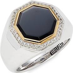 Effy Men's 14K Yellow Goldplated & Sterling Silver Onyx Signet Ring