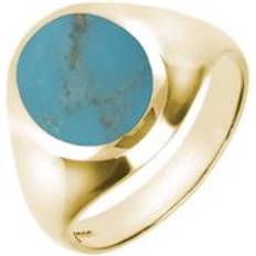 Yellow Jewellery C. W. Sellors 9ct Gold Turquoise Oval Signet Ring Gold