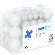 Plast Julgranspynt Relaxdays Julgranskulor Set 50 Stycken Glittrande Matta 6 cm Vit Julgranspynt