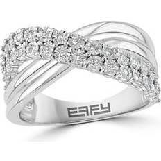 Effy Rings Effy 1/4 ct. t.w. Diamond Crossover Band Ring in Sterling Silver