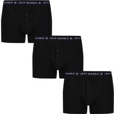 Jeff Banks Pack Black Marlow Buttoned Boxer Shorts Men's