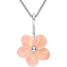 Jewellery C. W. Sellors Sterling Silver Pink Conch Tuberose 20mm Pansy Necklace Silver