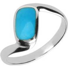 Jewellery C. W. Sellors Sterling Silver Turquoise Oblong Twist Ring Option1 Value Silver