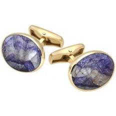 Cufflinks C. W. Sellors 9ct Gold Blue John Oval Shape Cufflinks