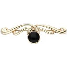 Gold Brooches C. W. Sellors 9ct Gold Whitby Jet Drop Bar Brooch Gold