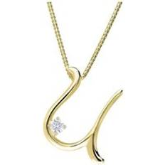 C. W. Sellors Love Letters 9ct Gold 0.10ct Diamond Initial U Necklace