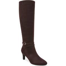 High Boots LifeStride Guild Wide Calf Knee High Dress Boots Dark Chocolate Microfiber