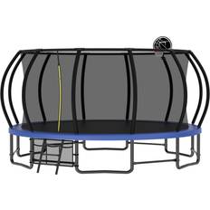 Trampolines Simplie Fun 16 ft Trampoline with Safety Net and Safe Outdoor Jumping Space Blue (1 Count)