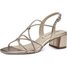 Dame - Gul Højhælede sko Tamaris Metallic Højhælede Sandaler, Light Gold