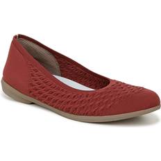 Men - Red Ballerinas Bzees Khloe Washable Ballet Flats Sangria Cable Engineered Knit