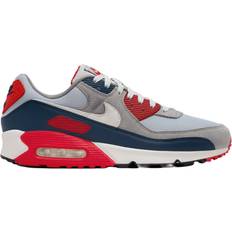 Nike Textile Running Shoes Nike Air Max 90 M - Light Smoke Grey/Armory Navy/Fire Red/Phantom