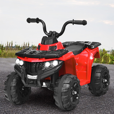 Electric Vehicles Costway Kids Ride On Atv Quad 4 Wheeler Electric Toy Car 6V Battery Power Led Lights Red