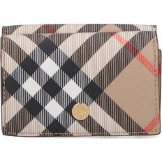 Wallets & Key Holders Burberry Check Compact Wallet - Sand