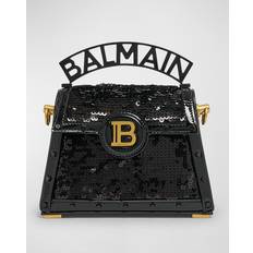 Tasker Balmain B-Buzz Dynasty shoulder bag women Polyester/Sequin/Patent Calf Leather/Cotton One Size Black