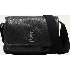 Saint Laurent Messenger Bags Saint Laurent Men's Niki Small Messenger Bag in Grained Lambskin BLACK