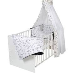 Loftbetten Schardt Babybett-Komplett-Set Classic-Line Bettwäsche, Himmel, Nestchen & Matratze Origami