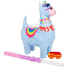 Fax Potato Piñatas Llama Set with Stick Blindfold