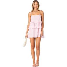 Edikted Women's Dorothia Sheer Linen Look Mini Dress Light-pink